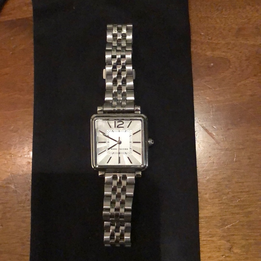 Marc Jacobs square silver watch. Great condition!